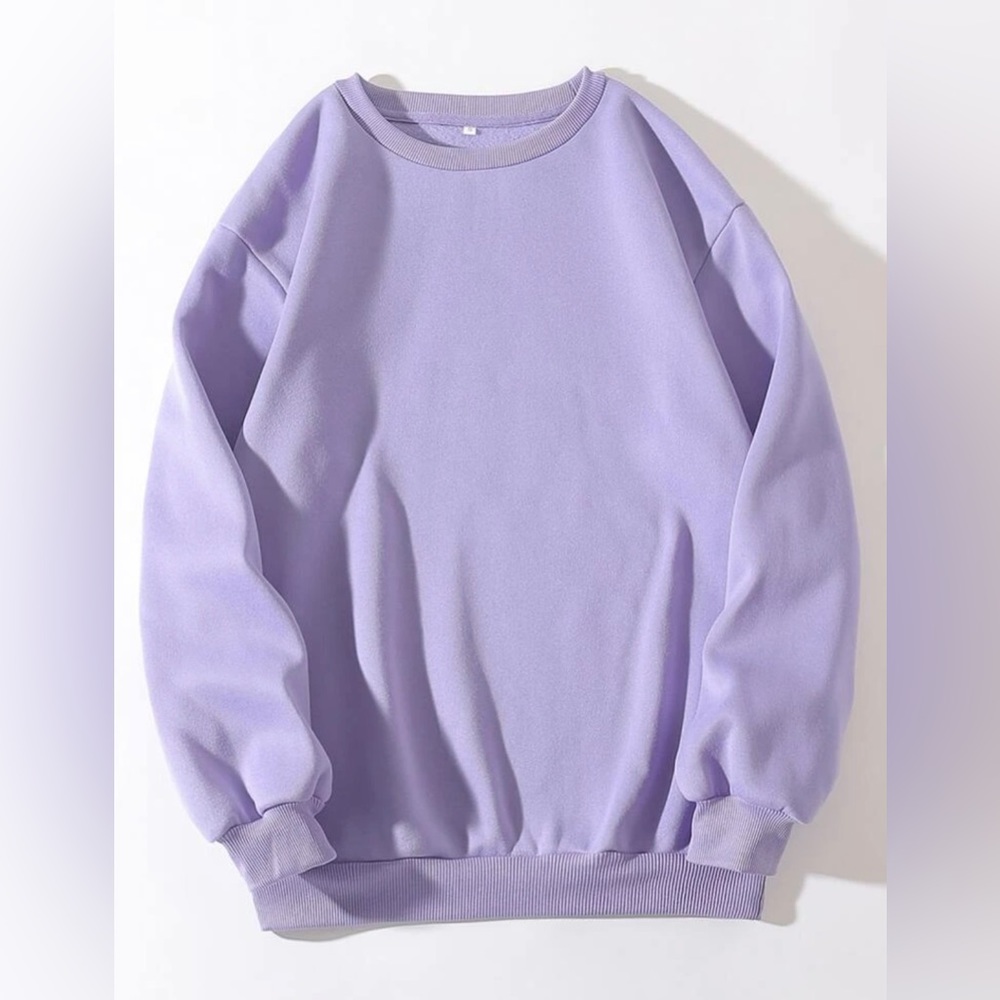 purple ish blue crew neck